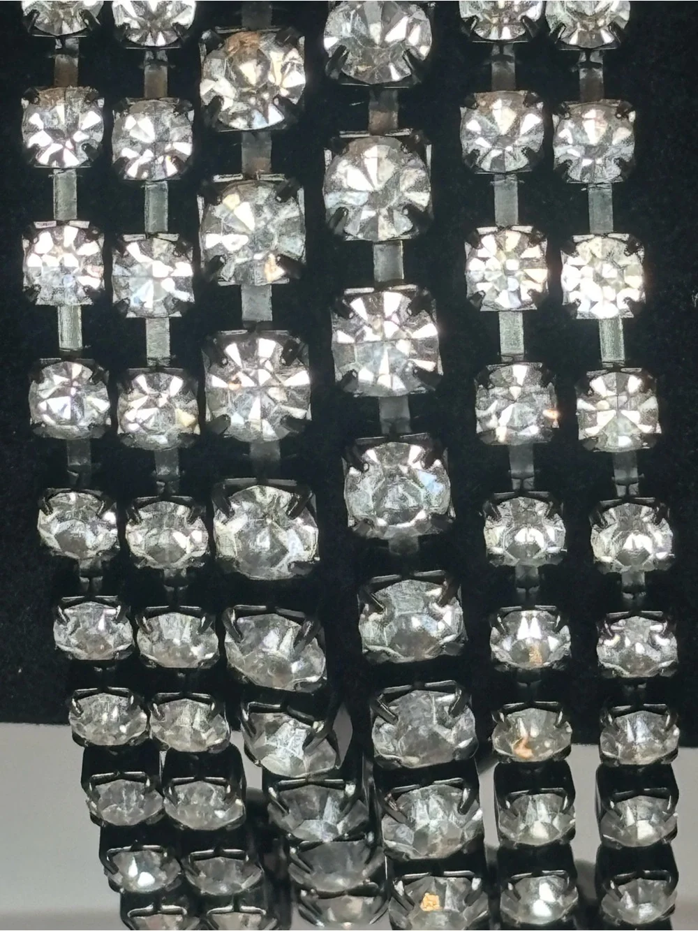 DKNY Black Multi-Row Crystal Cuff Bracelet